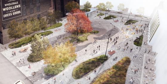 Rendering of DTAH's concept for the new park at 229 Richmond St W